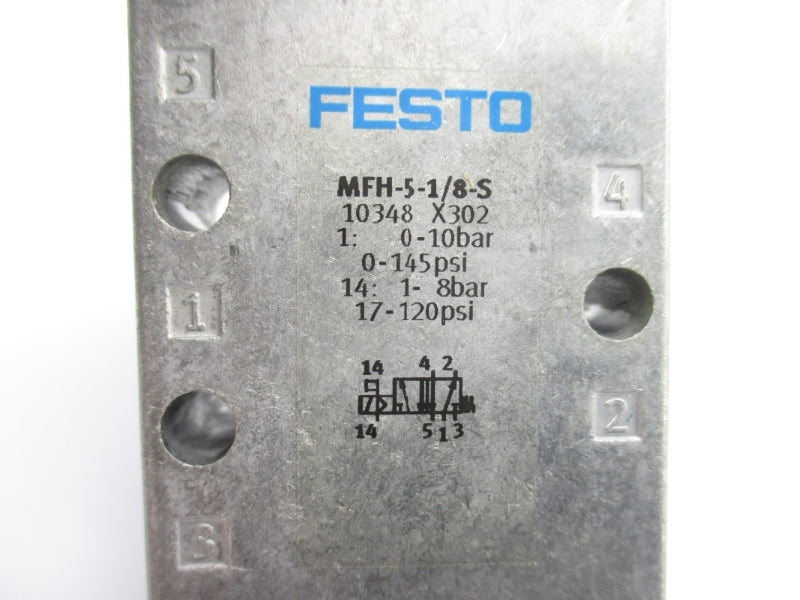 FESTO MFH-5-1/8-S 10348 SER. X302 0-145PSI NSMP