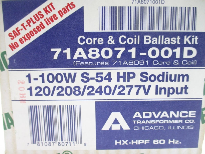 ADVANCE TRANSFORMER 71A8071-001D 280V 1.15A NSMP