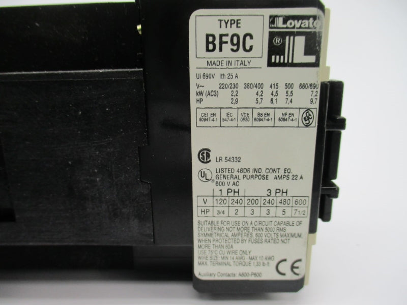LOVATO BF9C 24VDC 25A NSNP