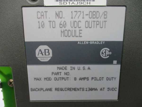 ALLEN BRADLEY 1771-OBD SER. B 10-60VDC 8A NSNP