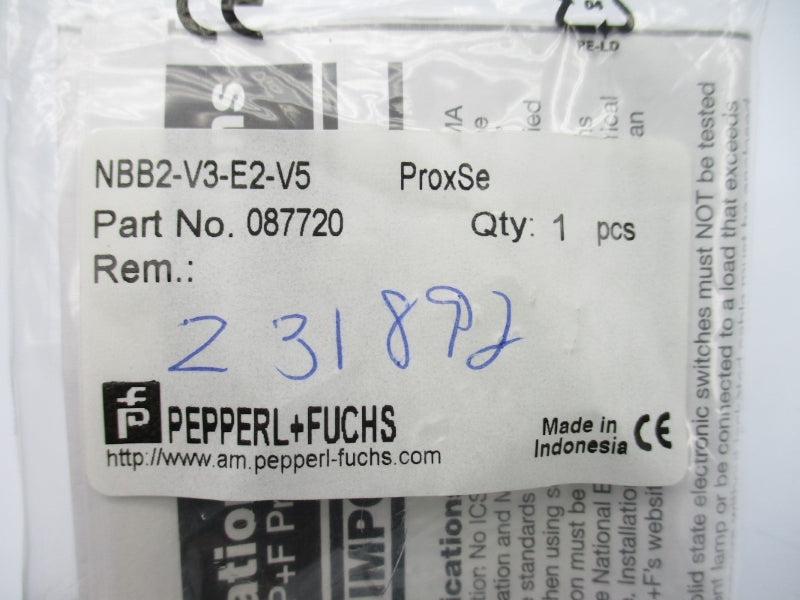PEPEERL+FUCHS NBB2-V3-E2-V5 087720 10-30VDC NSMP