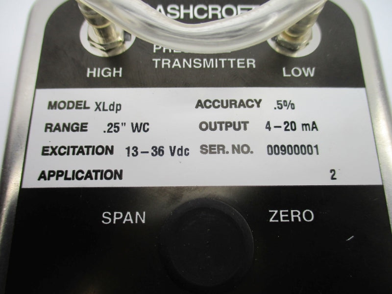 ASHCROFT XLDP 13-36VDC .25"WC NSNP
