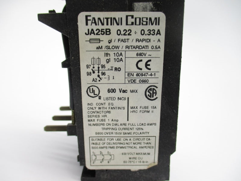 FANTINI COSMI JA25B 600VAC 0.22-0.33A NSMP