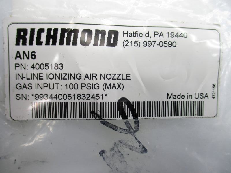 RICHMOND AN6 4005183 100PSI NSMP