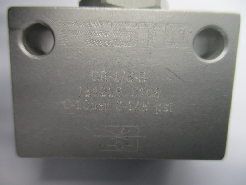 FESTO GR-1/8-B 151215 SER. X108 0-145PSI NSNP