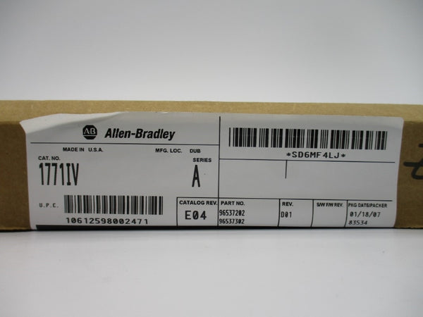 ALLEN BRADLEY 1771-IV SER. A DATE: 2007 NSFS