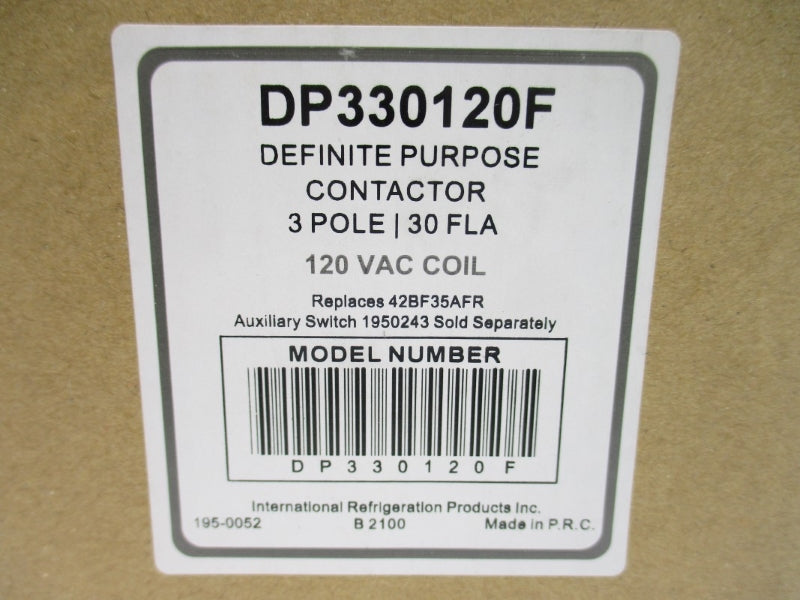 INTERNATION REFRIGERATION PRODUCTS DP330120F 120VAC 30A NSMP