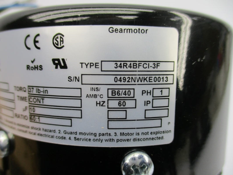 BODINE ELECTRIC 0492NW 34R4BFCI-3F 115V 1.0A NSMP
