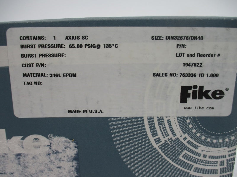 FIKE AXIUS SC 65.00PSI 135'C DIN32676/DN40 NSMP