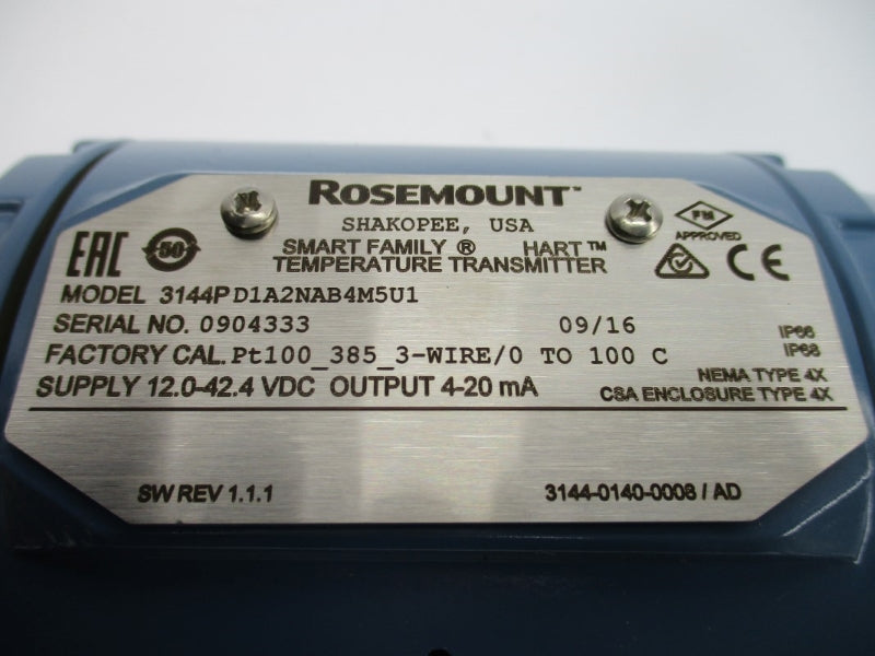 ROSEMOUNT 3144PD1A2NAB4M5U1 12.0-42.4VDC NSMP