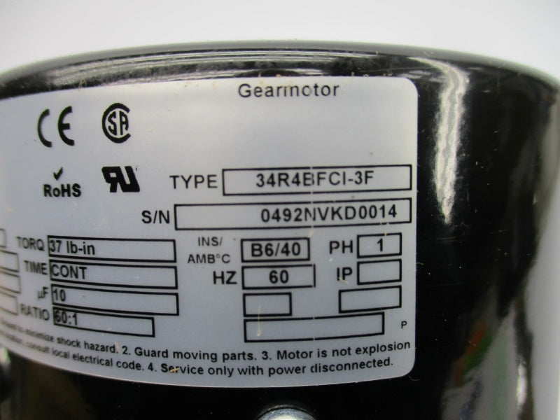BODINE ELECTRIC 0492NV 34R4BFCI-3F 115V 1.0A NSMP