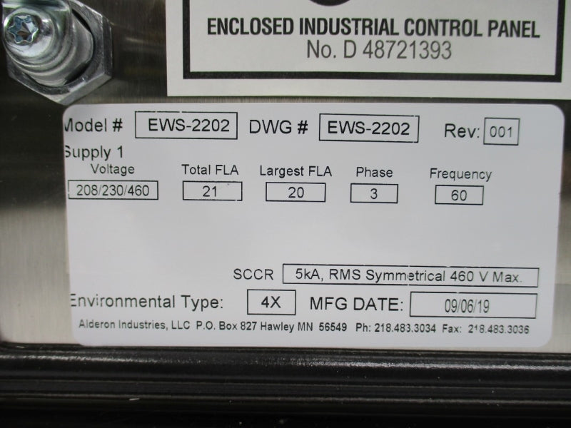 TSURUMI PUMP EWS-2202 208/230/460VAC 10A NSMP