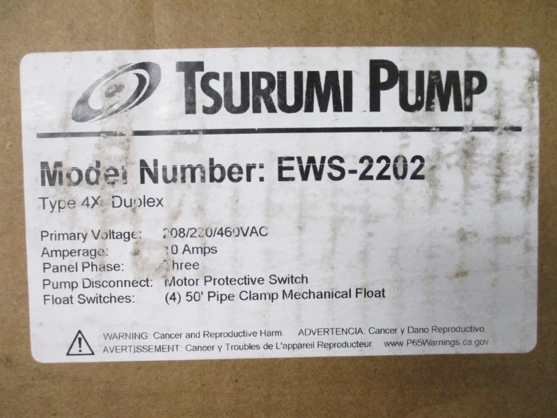 TSURUMI PUMP EWS-2202 208/230/460VAC 10A NSMP
