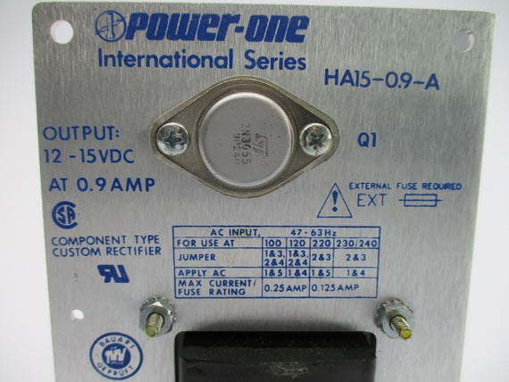 POWER ONE HA15-0.9A 230/240VAC 0.9A NSMP