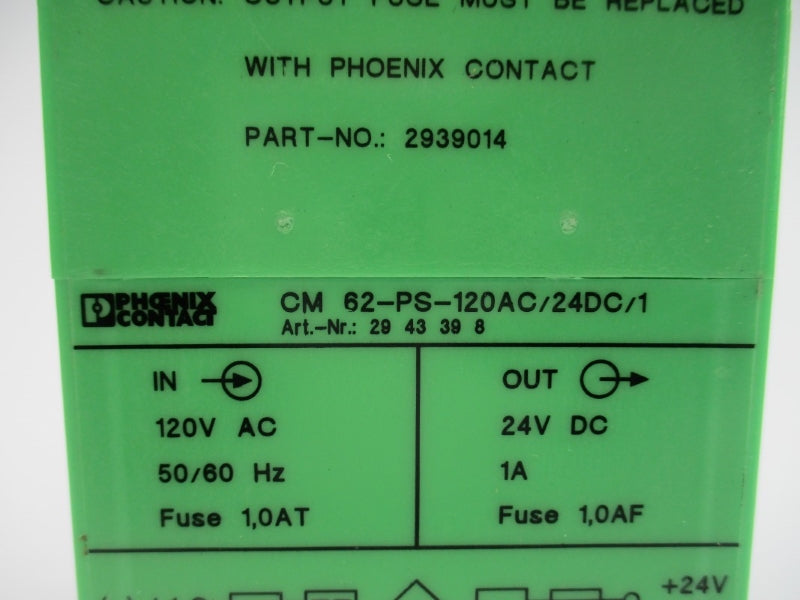 PHOENIX CONTACT CM62-PS-120AC/24DC/1 2939014 20VAC 1.0A NSNP