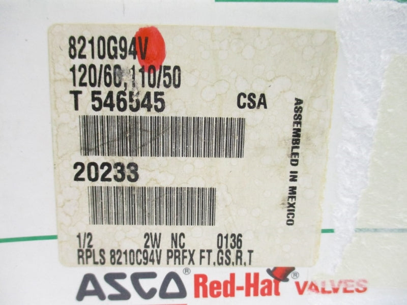 ASCO 8210G94V 110/120V 150PSI 1/2" NSMP