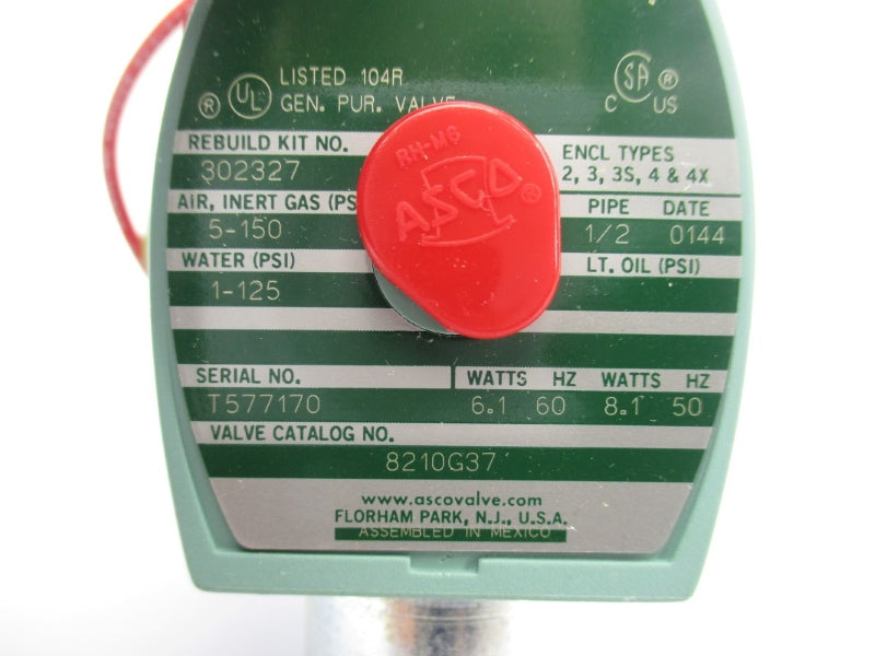 ASCO 8210G37 110/120V 1-125/5-150PSI 1/2" NSMP