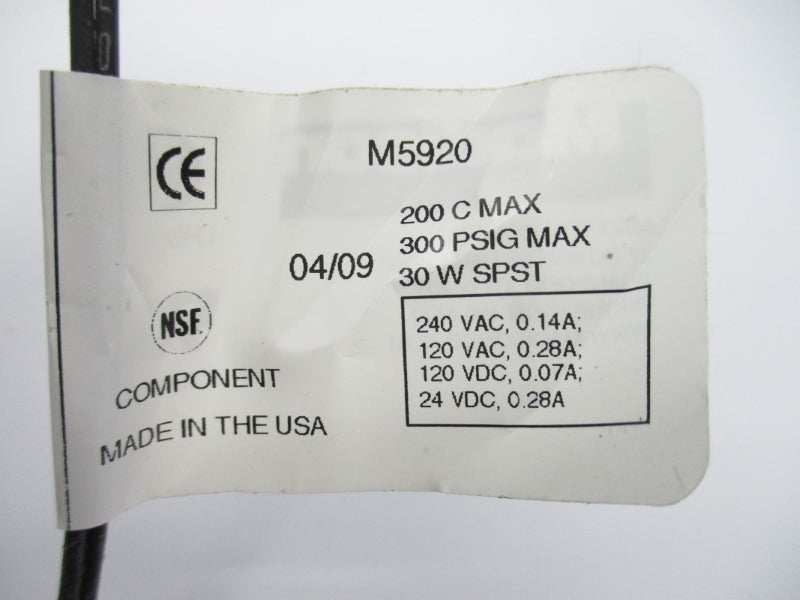MADISON M5920 240VAC 0.28A 300PSI NSNP