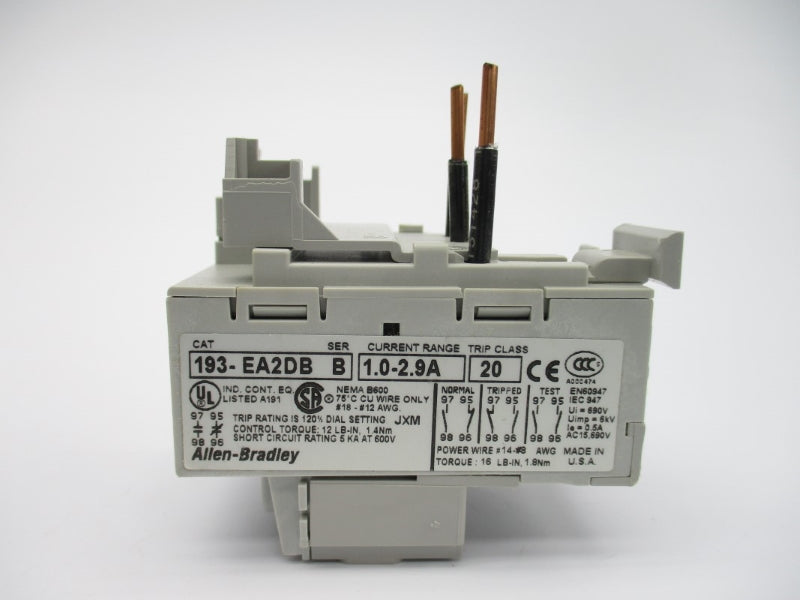ALLEN BRADLEY 193-EA2DB SER. B 690V 1.0-2.9A (BR/WH) NSMP