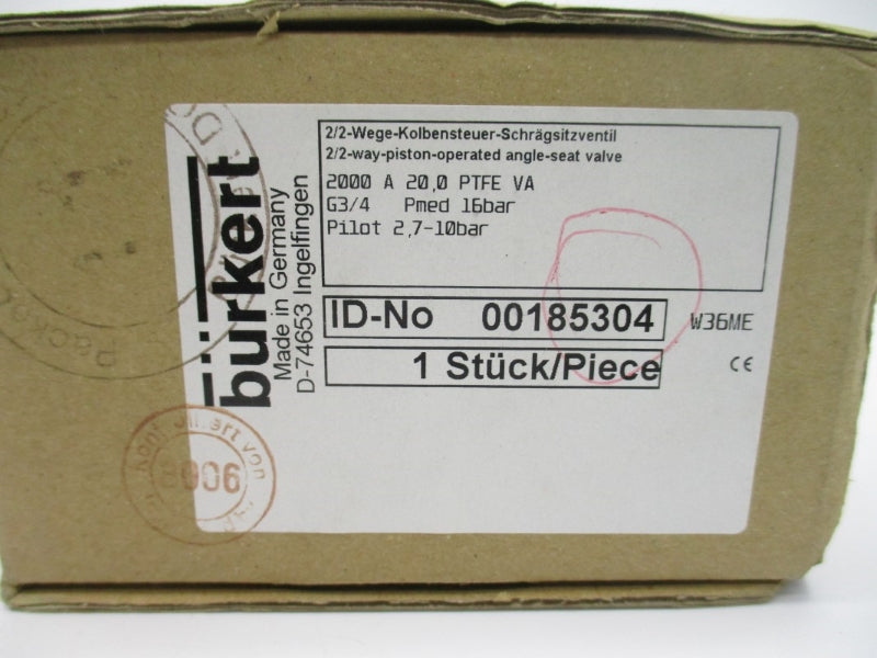 BURKERT 00185304 2000A20,0PTFEVA NSMP