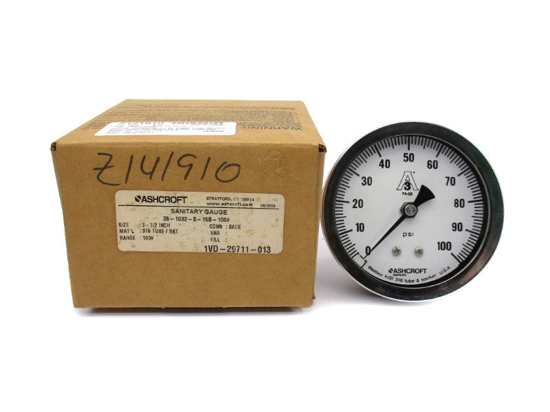 ASHCROFT 35-1032-S-15B-100# 0-100PSI 3-1/2" NSMP