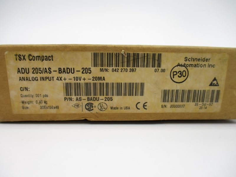SCHNEIDER AUTOMATION ADU205/AS-BADU-205 10V NSMP