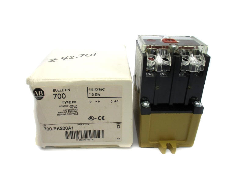 ALLEN BRADLEY 700-PK200A1 SER. D 110/115-120V (WH) NSMP