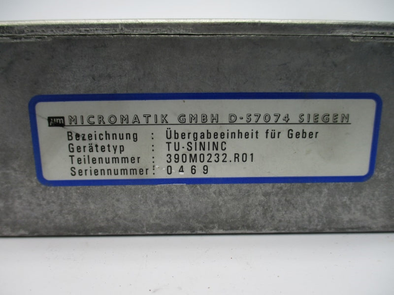 MICROMATIK 390M0232.R01 TU-SININC NSNP