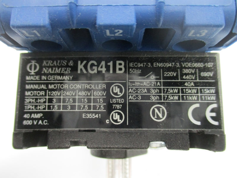 KRAUS & NAIMER KG41B (AS PICTURED) 600VAC 40A NSNP