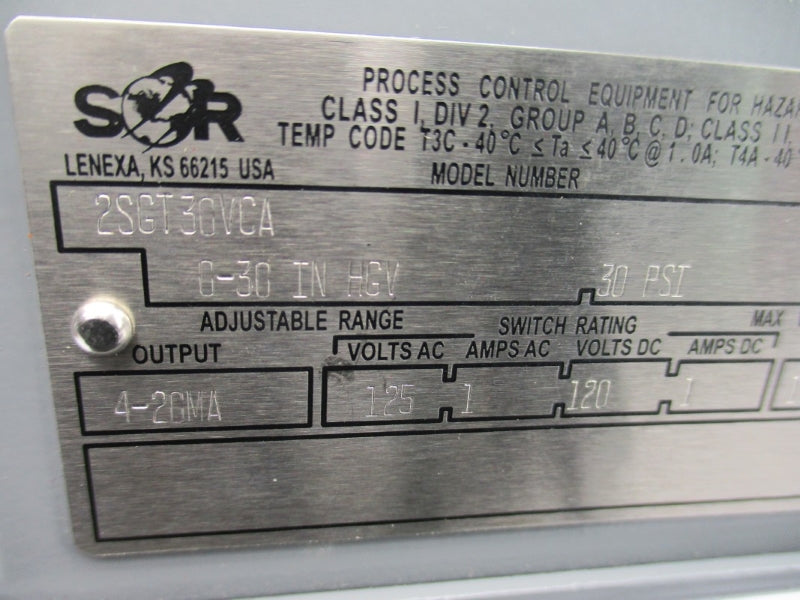 SOR 2SGT30VCA 125VAC 30PSI NSNP