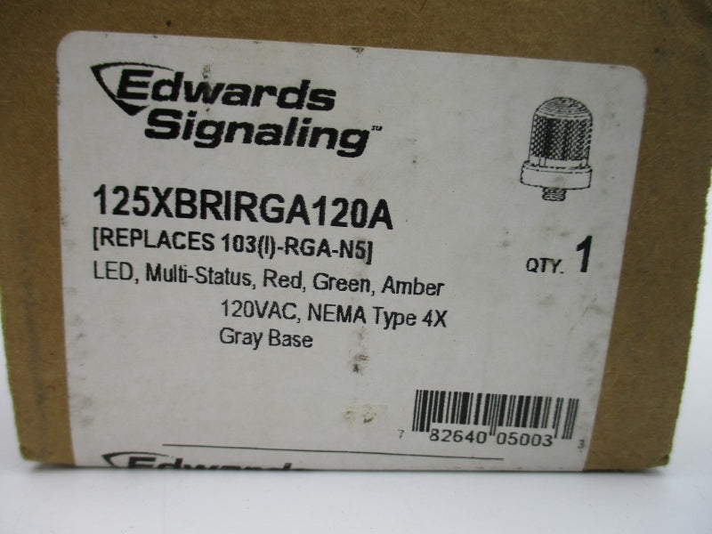 EDWARDS SIGNALING 125XBRIRGA120A 120VAC 0.100A NSMP