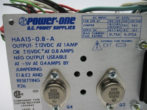 POWER ONE HAA15-0.8-A 230/240VAC 0.8A UNMP