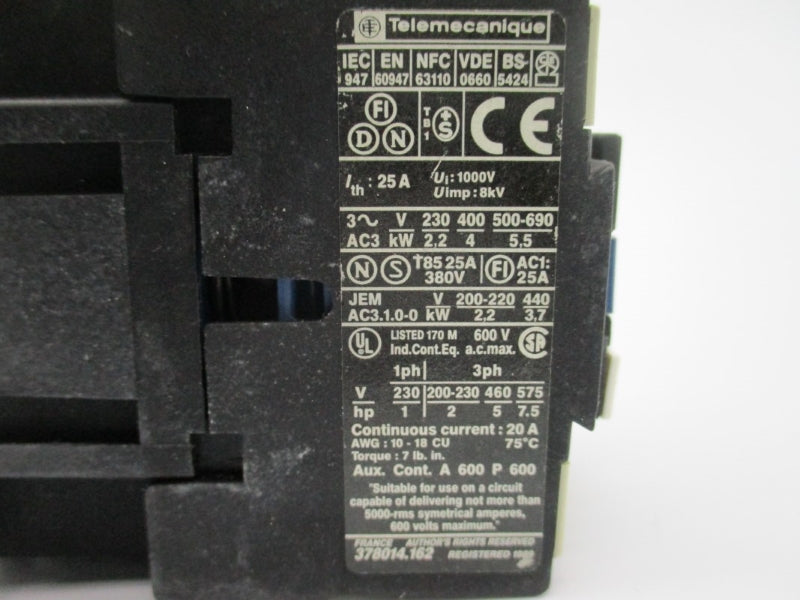 TELEMECANIQUE LC1D0910B6 24V 25A NSNP
