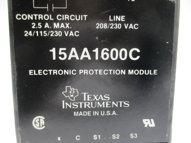 TEXAS INSTRUMENTS 15AA1600C 208-230VAC 2.5A UNMP