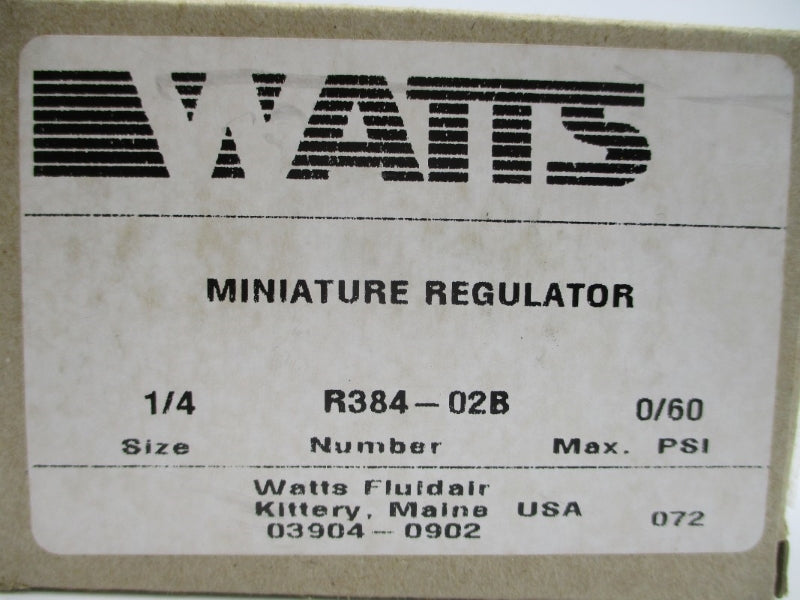 WATTS R384-02B 0/60PSI 1/4" NSMP