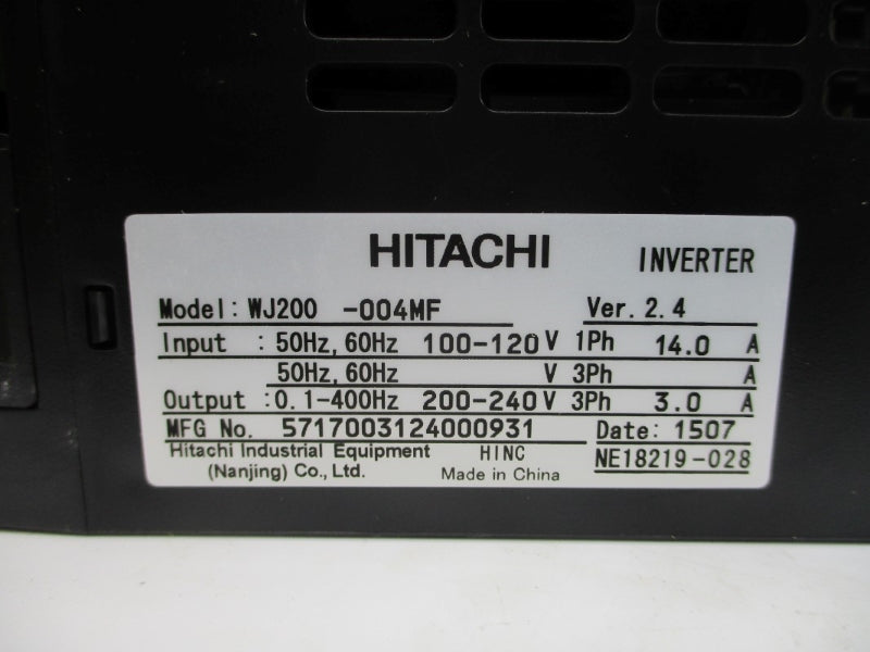 HITACHI WJ200-004MF 100-120V 14.0A NSMP