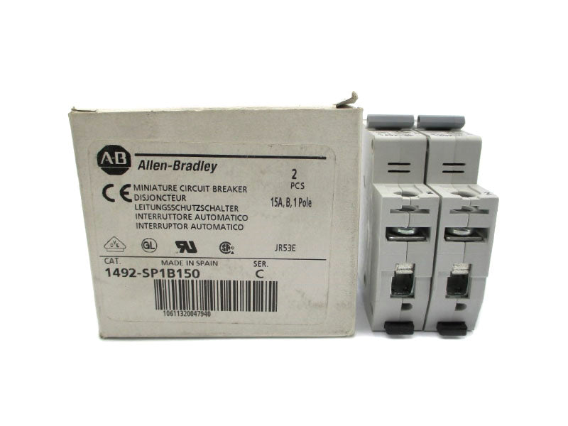 ALLEN BRADLEY 1492-SP1B150 SER. C 240/415VAC 15A (PKG OF 2) NSMP