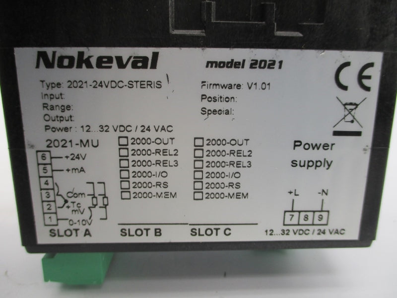 NOKEVAL 2021-24VDC-STERIS F/W V1.01 24VAC NSNP