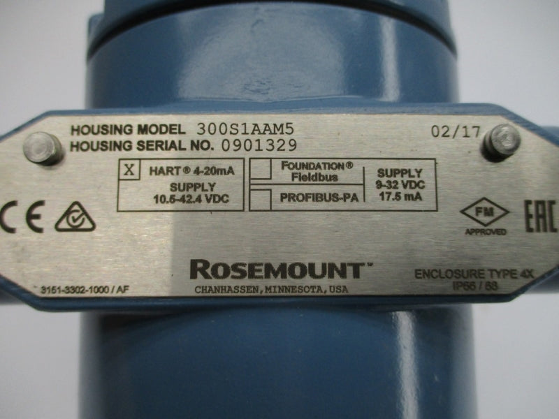 ROSEMOUNT 3051S2CG4A2B11A1AM5Q4Q8 10.5-42.4VDC 0-300PSI NSNP