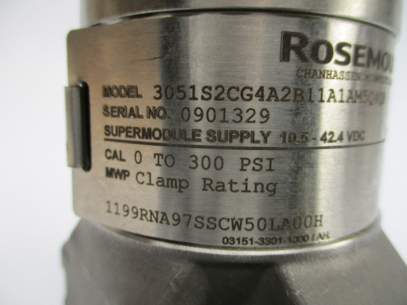 ROSEMOUNT 3051S2CG4A2B11A1AM5Q4Q8 10.5-42.4VDC 0-300PSI NSNP