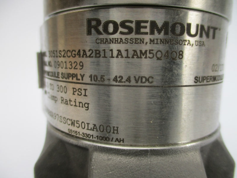 ROSEMOUNT 3051S2CG4A2B11A1AM5Q4Q8 10.5-42.4VDC 0-300PSI NSNP