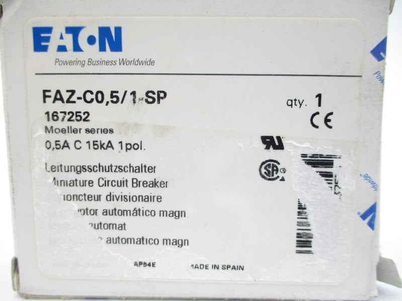 EATON FAZ-C0,5/1-SP 167252 240/415V 0.5A NSMP