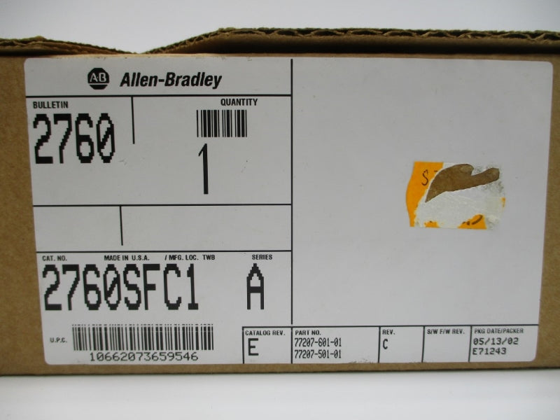 ALLEN BRADLEY 2760-SFC1 SER. A DATE: 2002 NSFS