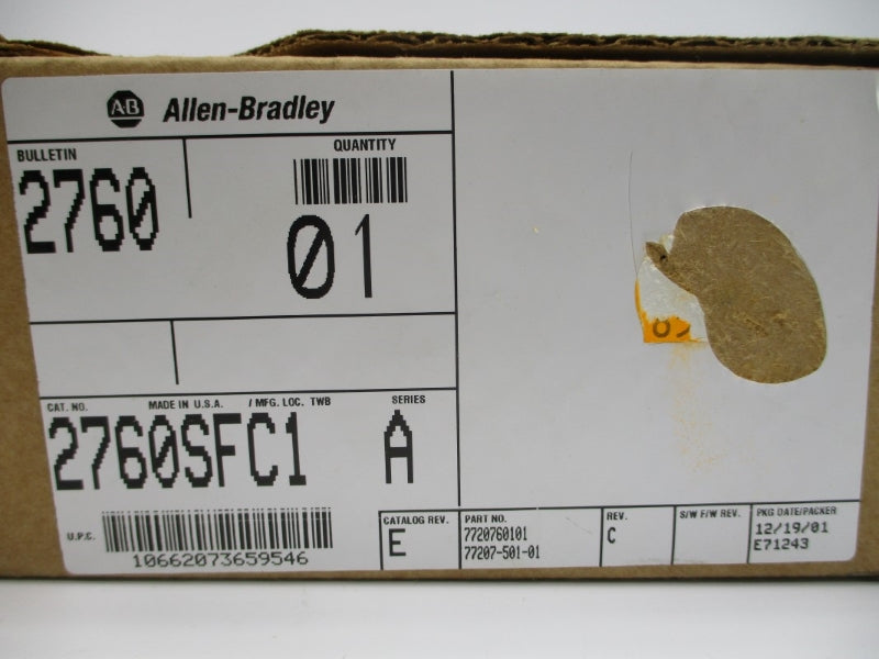 ALLEN BRADLEY 2760-SFC1 SER. A NSMP