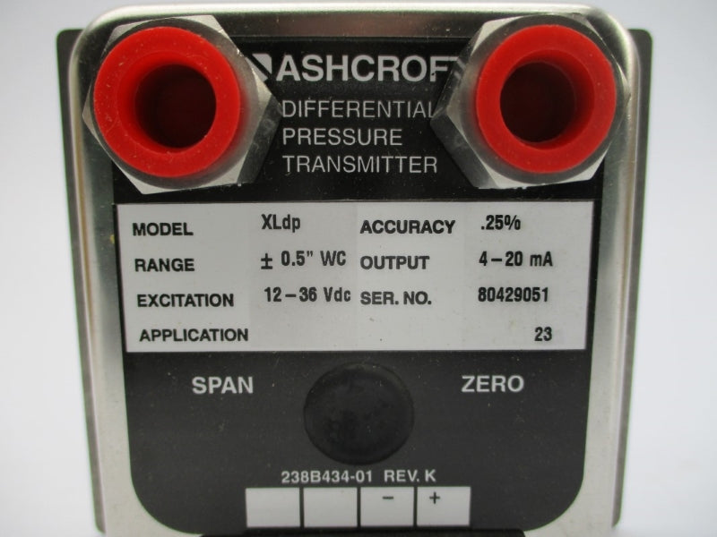 ASHCROFT XL-3-F02-42-ST XLDP 12-36VDC 0.5"WC NSMP