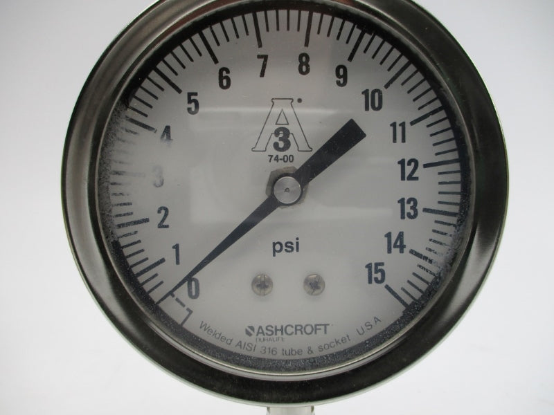 ASHCROFT 351036SD15L15# 15PSI 3-1/2" NSMP