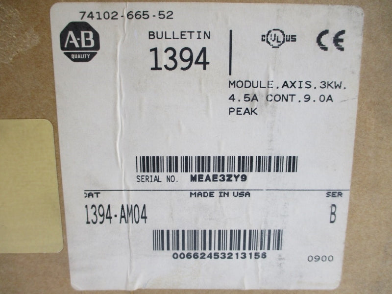 ALLEN BRADLEY 1394-AM04 SER. B 530/680VDC 4.8A NSMP