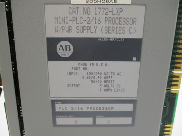 ALLEN BRADLEY 1772-LXP SER. C F/W D 120/240VAC 0.80/0.40A NSMP