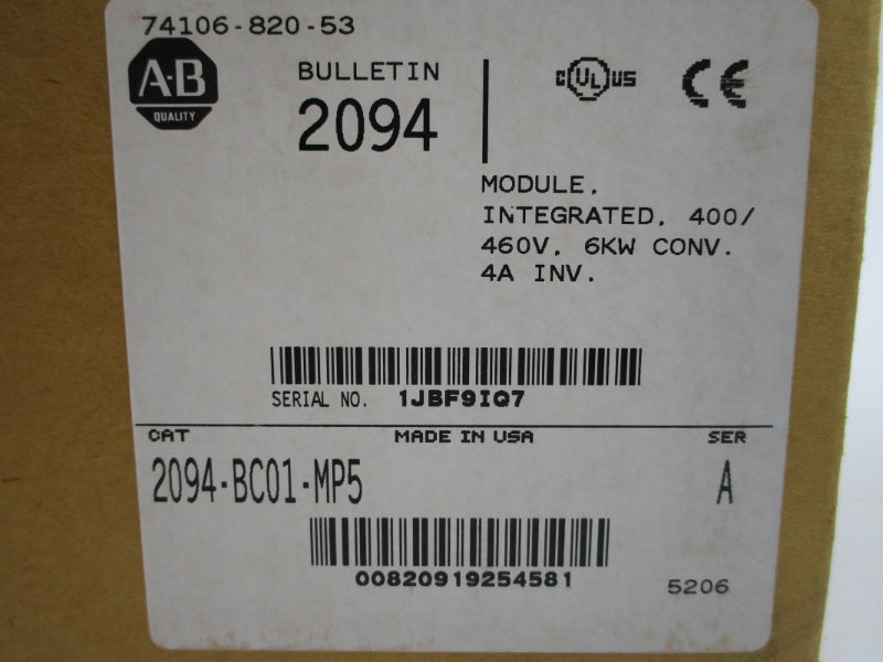ALLEN BRADLEY 2094-BC01-MP5 SER. A F/W V1.89 650VDC 10A NSMP