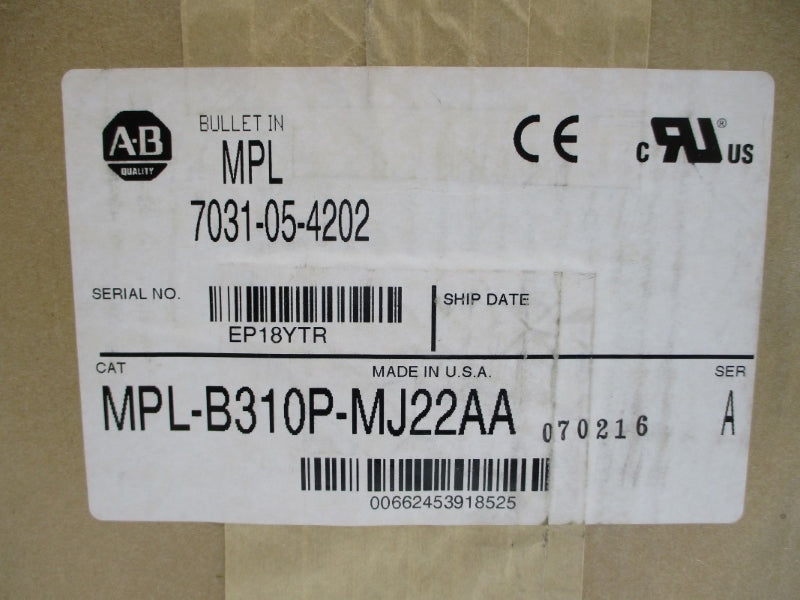 ALLEN BRADLEY MPL-B310P-MJ22AA SER. A NSFS